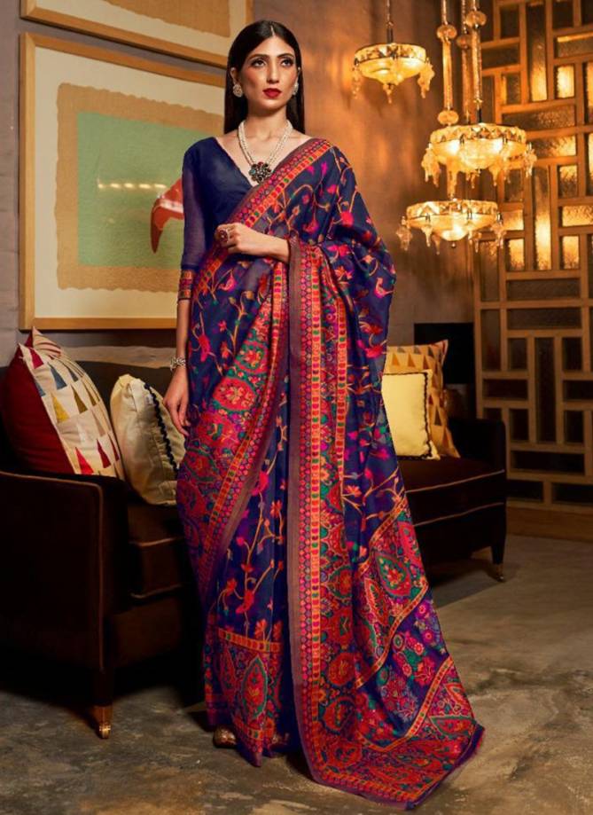 RAJTEX KHYBER SILK Heavy Festive Wear Pure Kashmiri Modal Weaving Latest Saree Collection